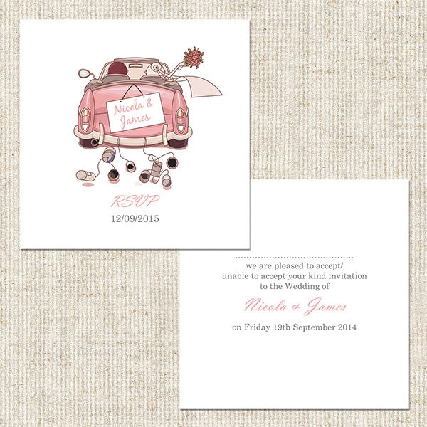 Wedding Car RSVP Cards