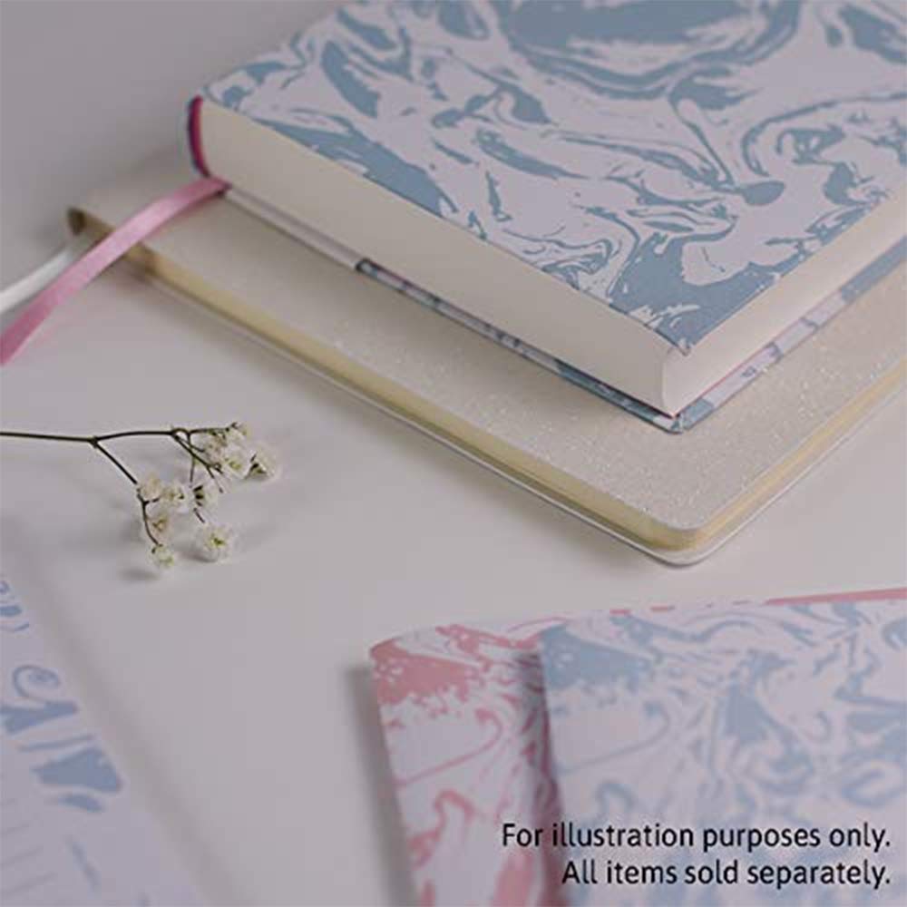 Dotty about Paper A5 Chunky Linen Covered Notebook with Ribbon 160 x 215 mm (28 mm Thick) 192 Sheets - Sweet Sherbet Dreams - Perfect for Office Work, School, Diary, Gifting