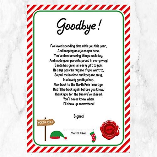 Christmas Elf Letters with Reports & Award Stickers - Red Stocking Elf. Perfect for Girls/Boys Kids, Celebrations, Naughty, Nice, Xmas, Children. Made in The UK